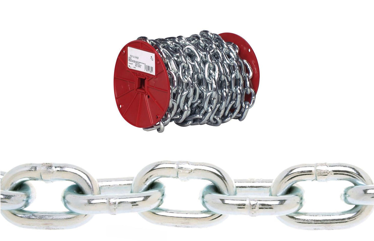 Campbell T0722227 5/16" Grade 30 Proof Coil Chain, Zinc Plated, 60' per Reel