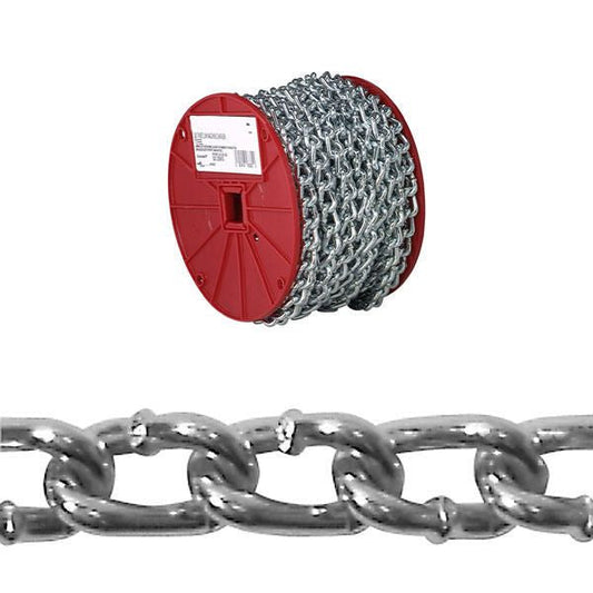 Campbell AW0320427 #4 Twist Link Machine Chain, Zinc Plated, 100' per Reel