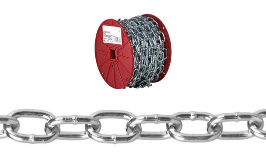 Campbell T0722927 2/0 Passing Link Chain, Zinc Plated, 125' per Reel
