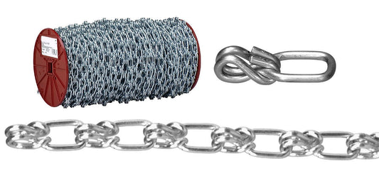 Campbell T0740237 #2 Lock Link Single Loop Chain, Sheared, Galvanized, 360' per Reel