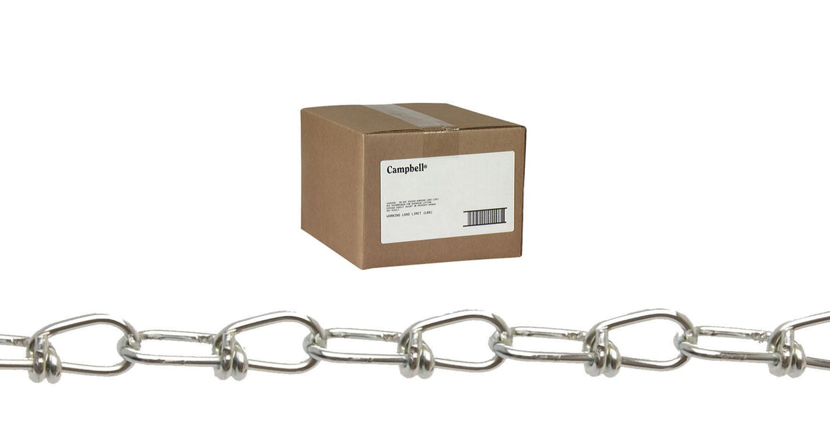 Campbell T0750424N #4 Double Loop (Inco) Chain, Zinc Coated, 100' per Carton