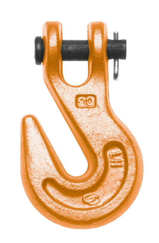 Campbell 4503515 3/8" Alloy Clevis Grab Hook, Forged Alloy, Painted Orange