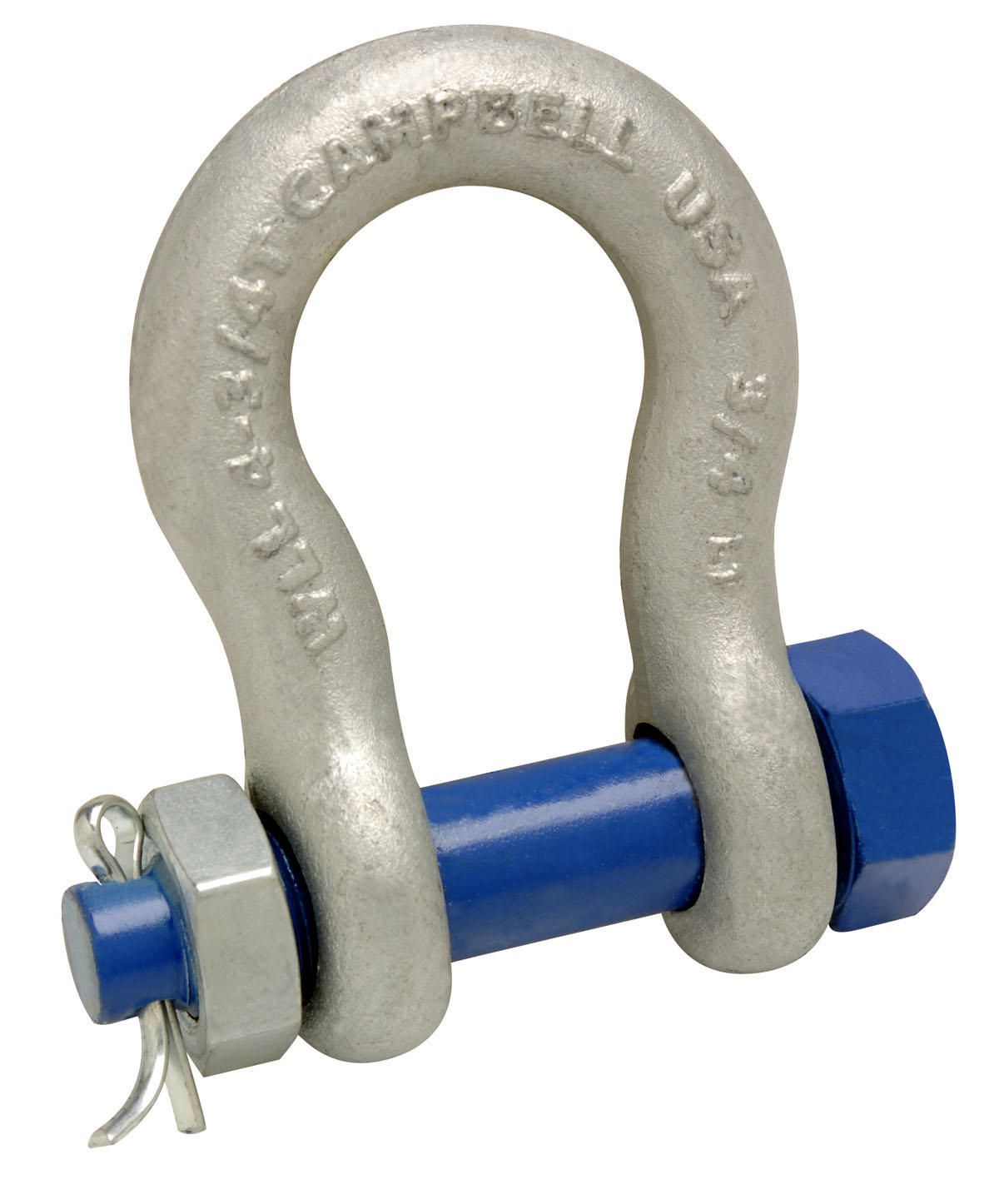 Campbell 5393235 2" Anchor Shackle, Bolt Type, Forged Carbon Steel, Galvanized