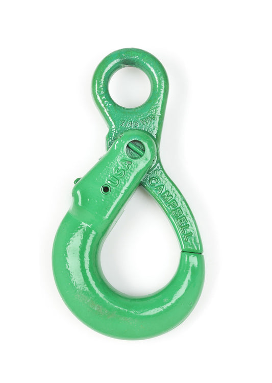 Campbell 5649095 5/8" Cam-Alloy® Eye Self Locking Hook, Grade 100, Painted Green