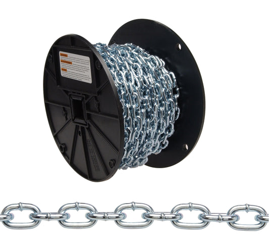 Campbell T0726727 #2 Straight Link Machine Chain, Zinc Plated, 125' per Reel