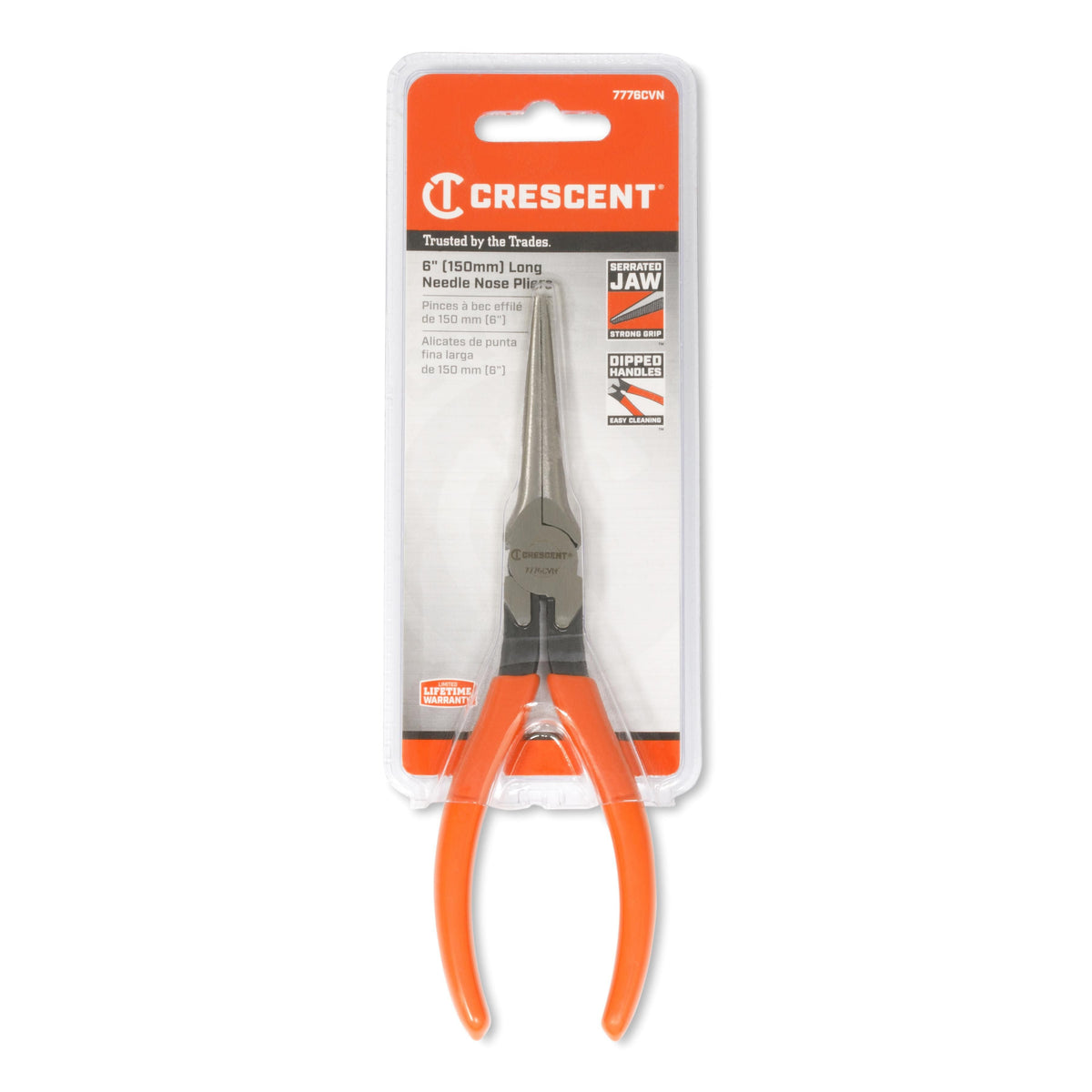Crescent 7776CVN 6-1/2" Long Needle Nose Solid Joint Pliers