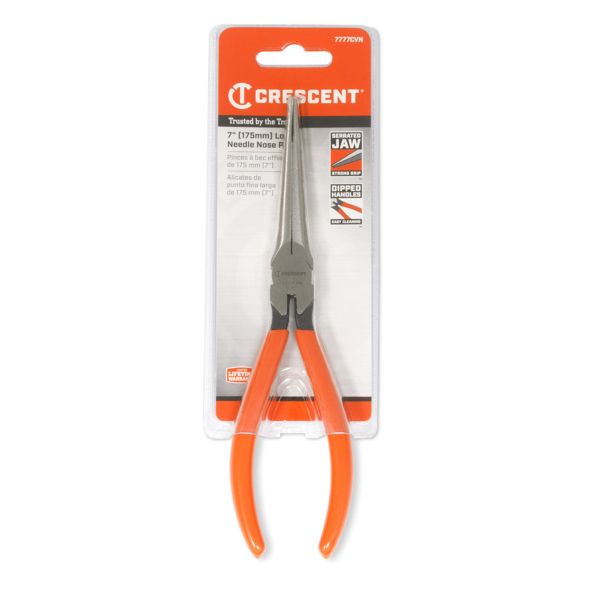 Crescent 7777CVN 7" Long Needle Nose Solid Joint Pliers