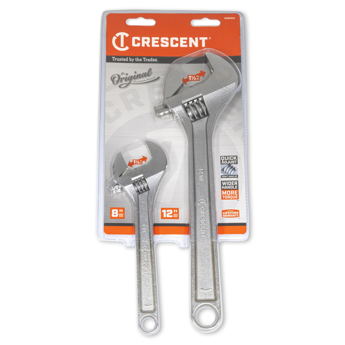 Crescent AC2812VS 2 Piece Adjustable Wrench Set 8" & 12"
