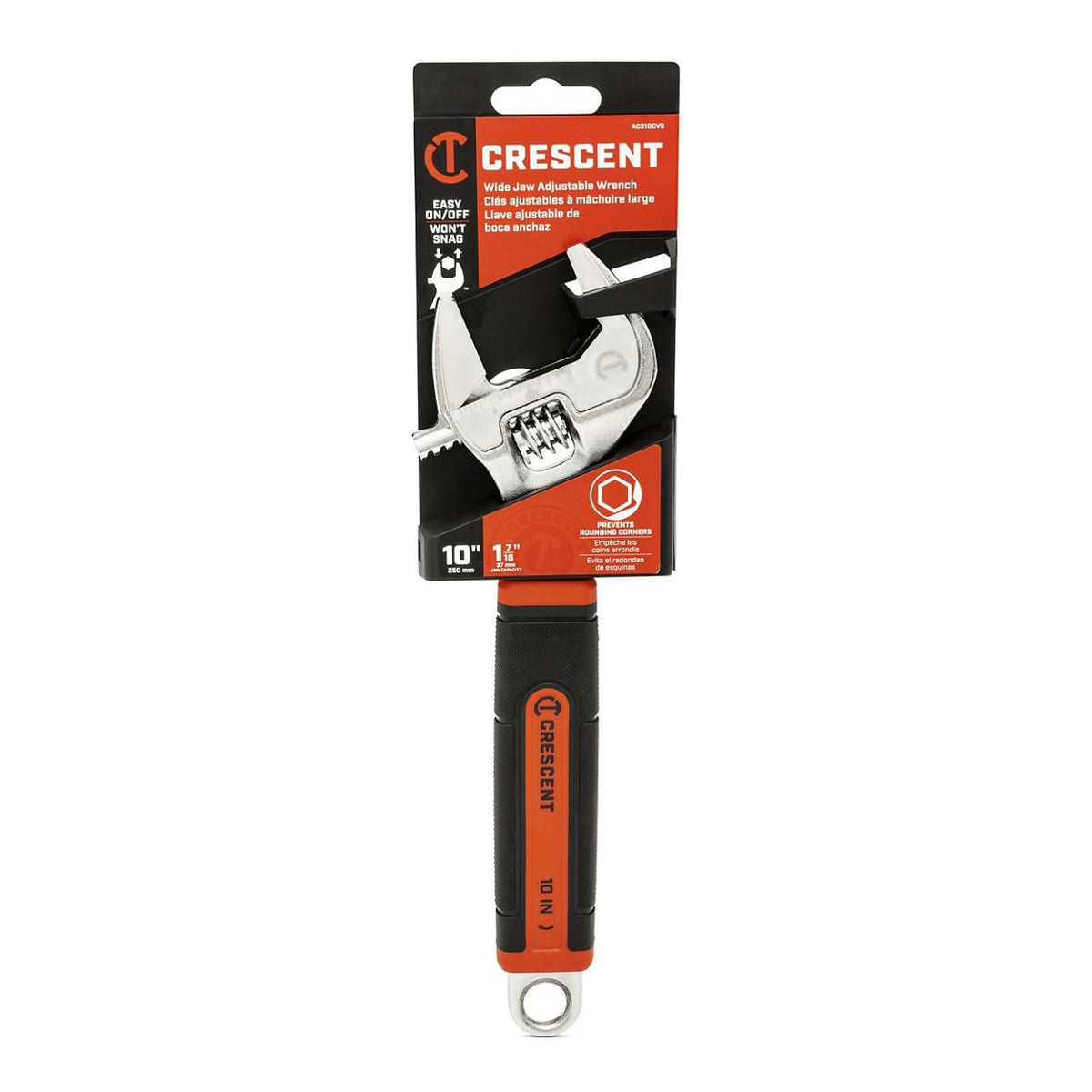 Crescent AC310CVS 10" Adjustable Wrench with Quick-Fit-Jaw