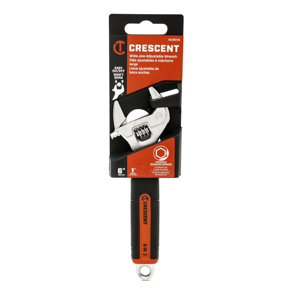 Crescent AC36CVS 6" Adjustable Wrench with Quick-Fit-Jaw