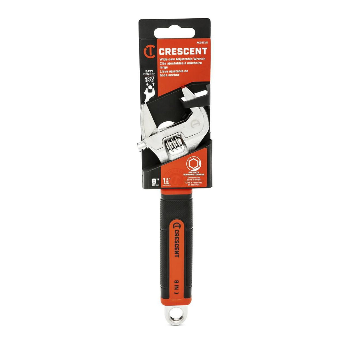 Crescent AC38CVS 8" Adjustable Wrench with Quick-Fit-Jaw