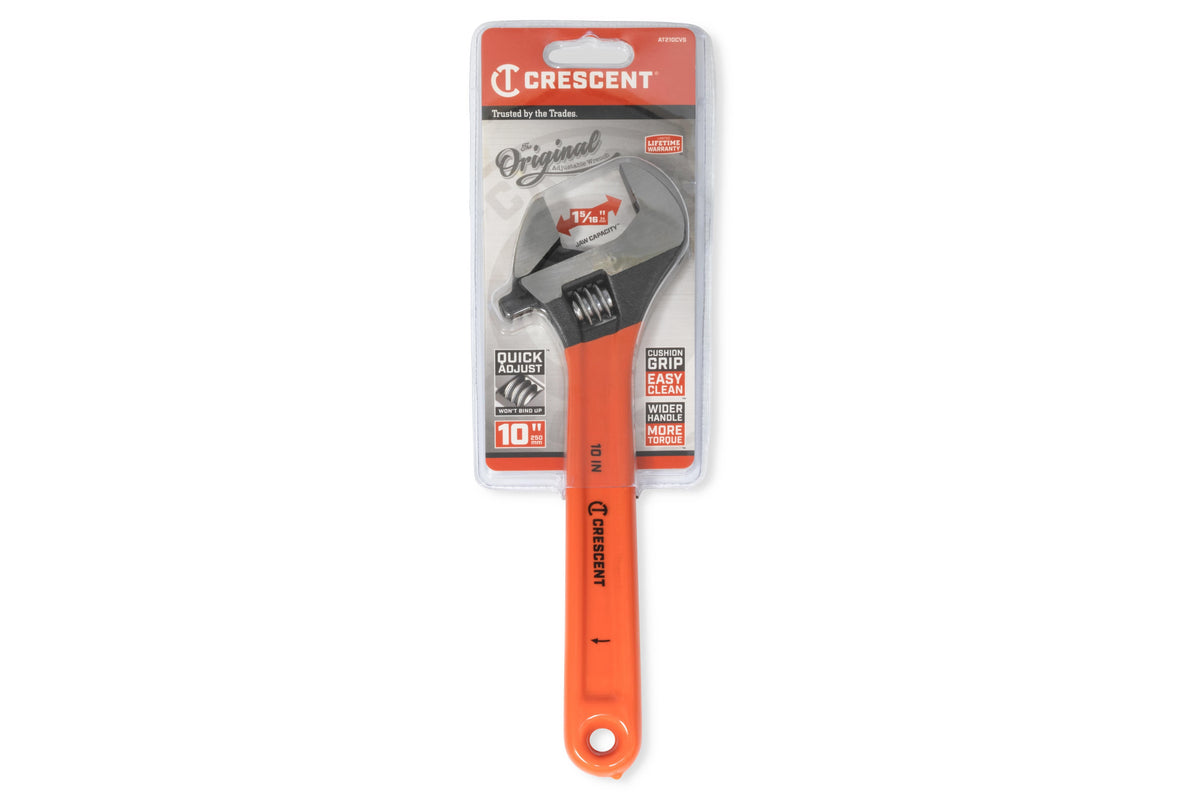 Crescent AT210CVS 10" Black Oxide Adjustable Wrench with Cushion Grip
