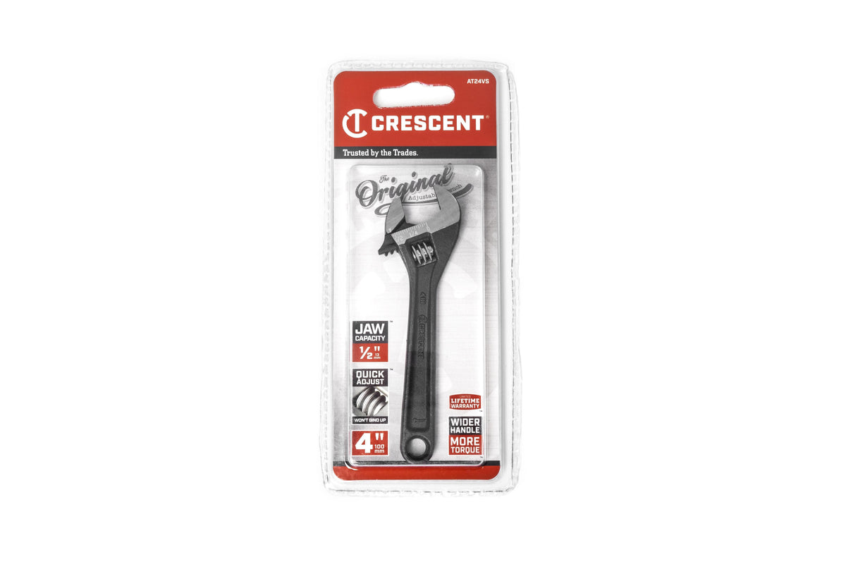 Crescent AT24VS 4" Adjustable Black Oxide Wrench - Carded