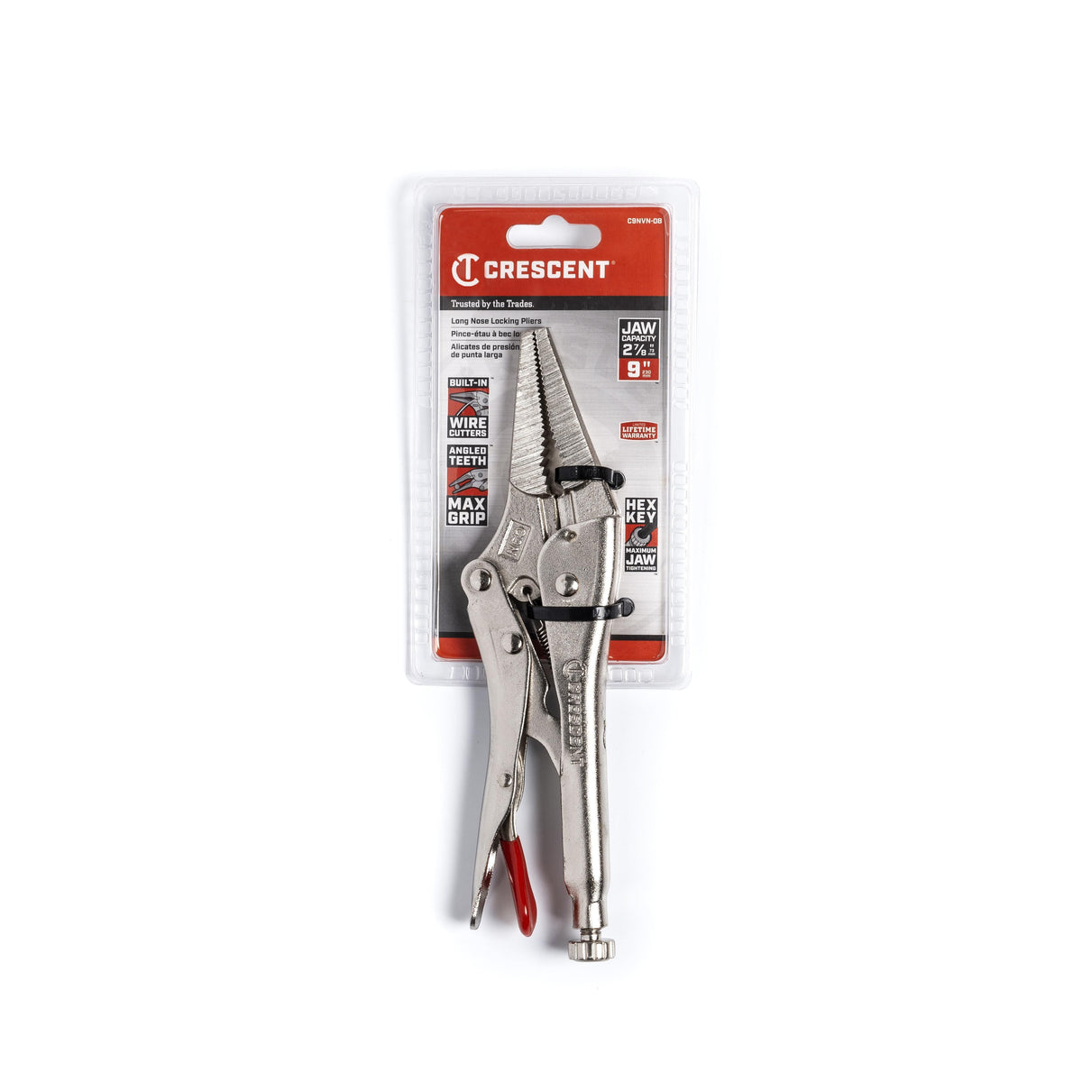 Crescent C9NVN-08 9" Long Nose Locking Pliers with Wire Cutter