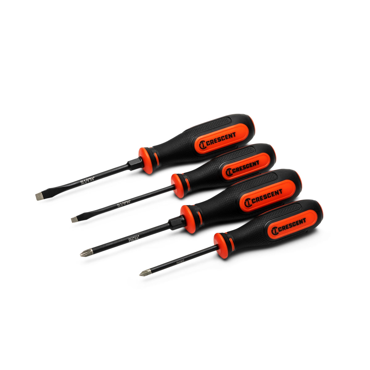 Crescent CDTSET4PC 4 Piece Diamond Tip Dual Material Screwdriver Set