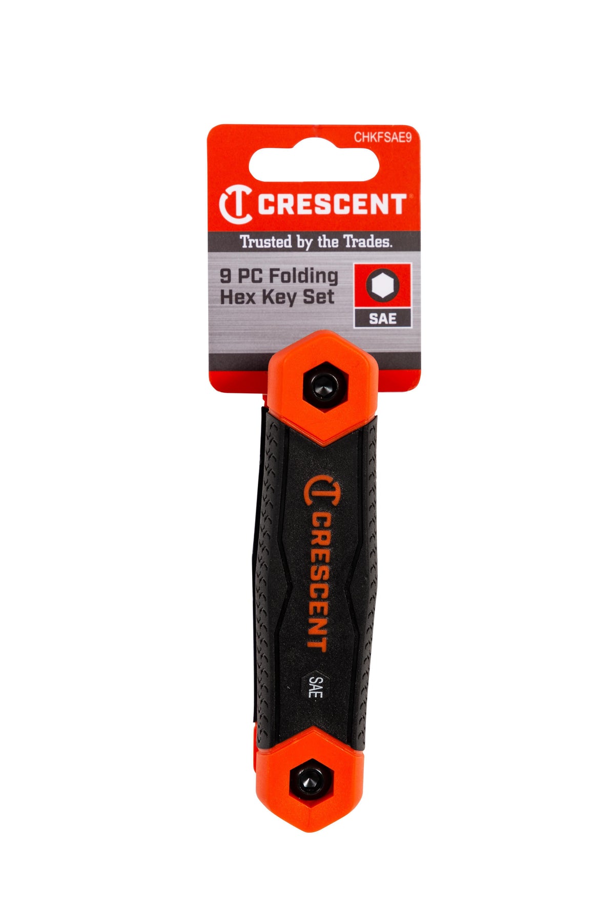 Crescent CHKFSAE9 9 Piece Folding SAE Hex Dual Material Key Set