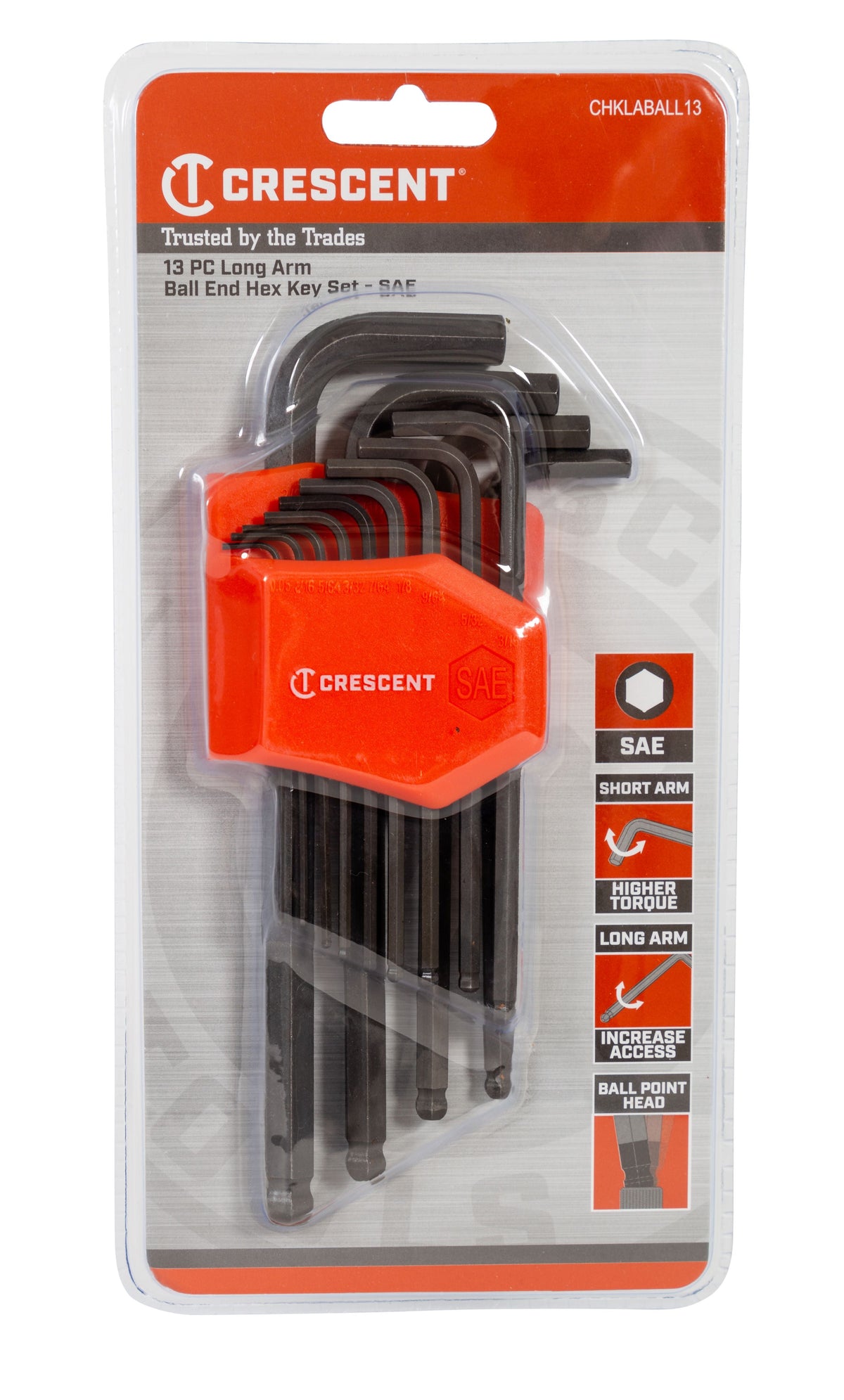 Crescent CHKLABALL13 13 Piece Long Ball End SAE Hex Key Set