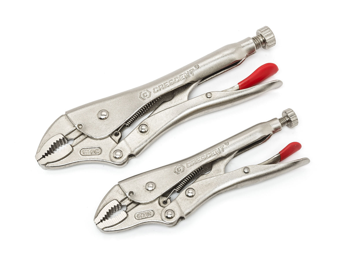 Crescent CLP2SETN-08 2 Piece Curved Jaw Locking Pliers with Wire Cutter Set