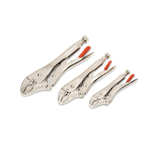 Crescent CLP3SETN-08 3 Piece Curved Jaw Locking Pliers with Wire Cutter Set