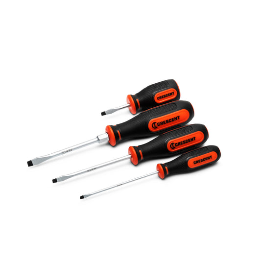 Crescent CSSET4PC 4 Piece Slotted Dual Material Screwdriver Set