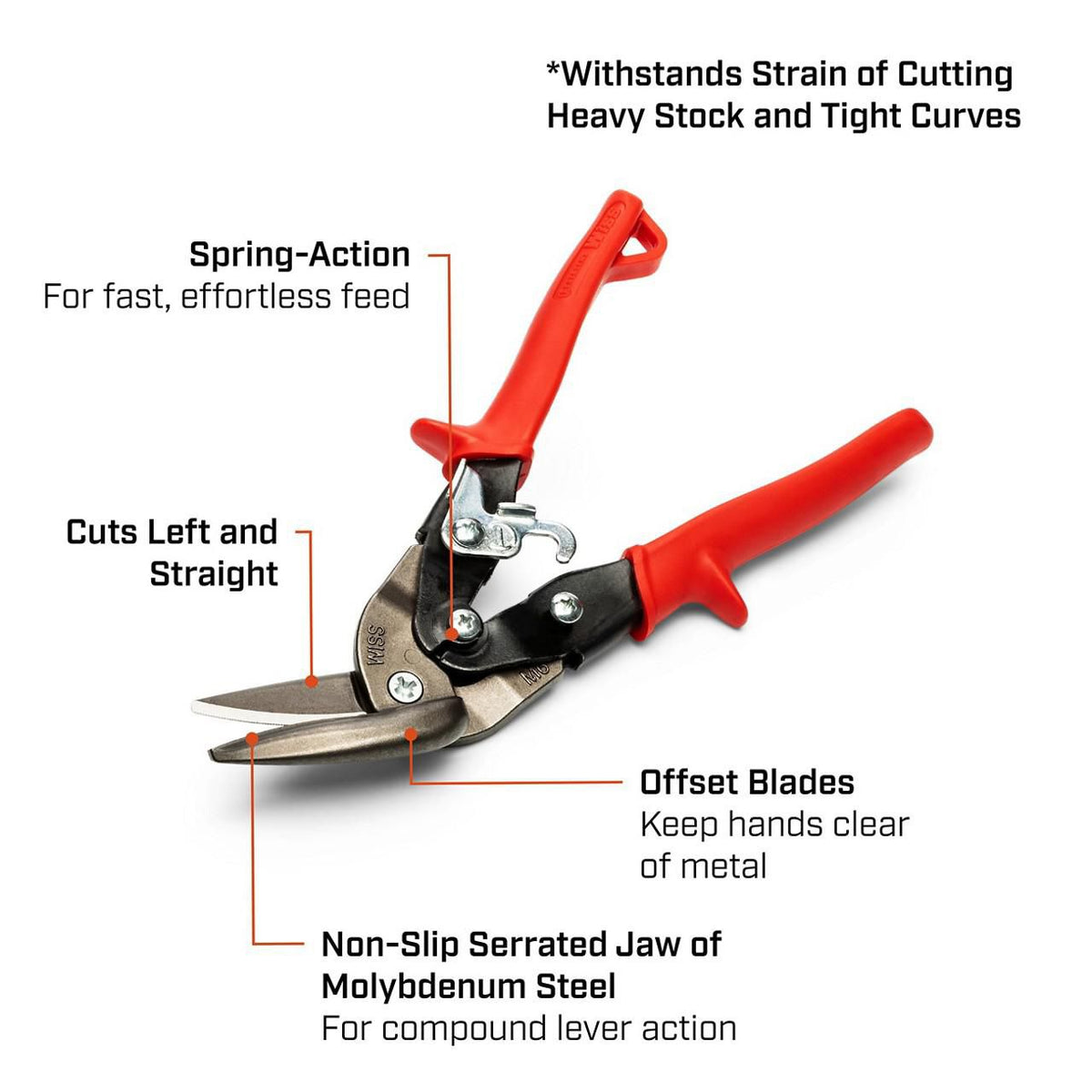 Wiss M6R 9-1/4" Offset Straight and Left Cut Aviation Snips
