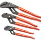 Crescent RT200SET3-05 3 Piece Straight Jaw Dipped Handle Tongue and Groove Plier Set 7", 10" & 12"