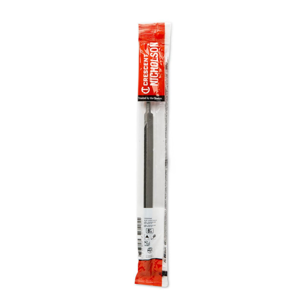 Nicholson 14290MNB 8" Triangle Single Cut Slim Taper File