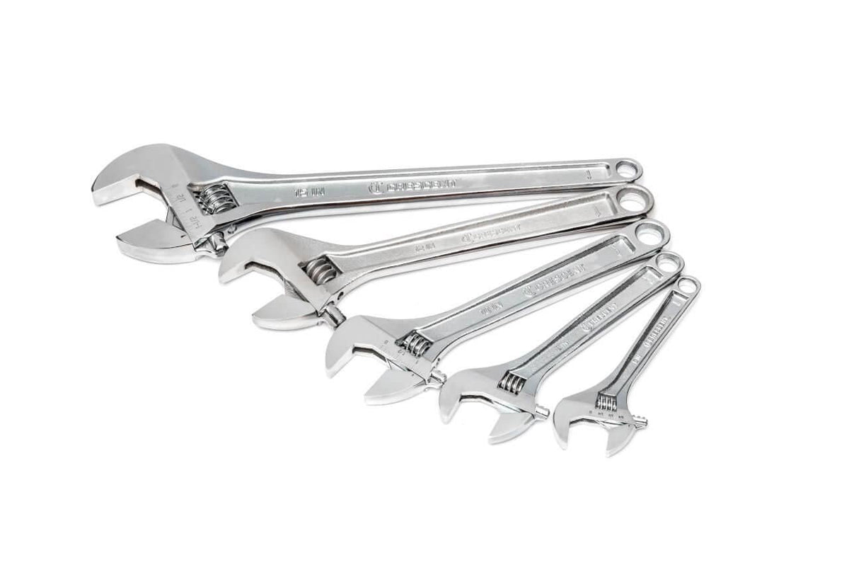 Crescent AC5PC 5 Piece Adjustable Wrench Set 6", 8", 10", 12", & 15"