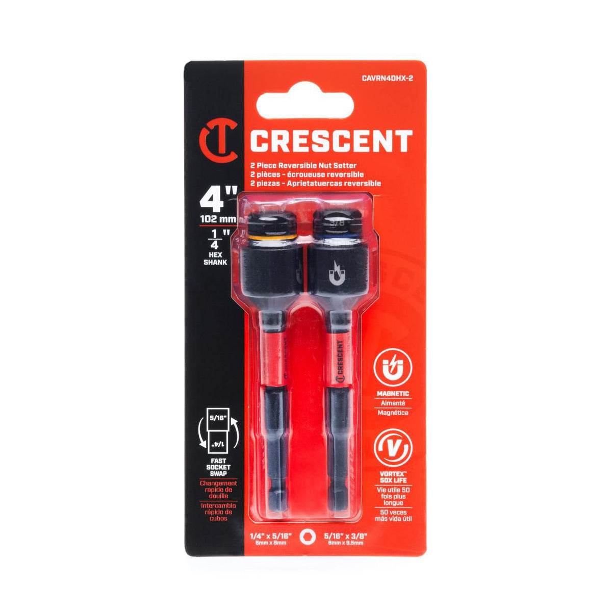Crescent CAVRN4DHX-2 2 Piece 4" Reversible Nutsetter Set