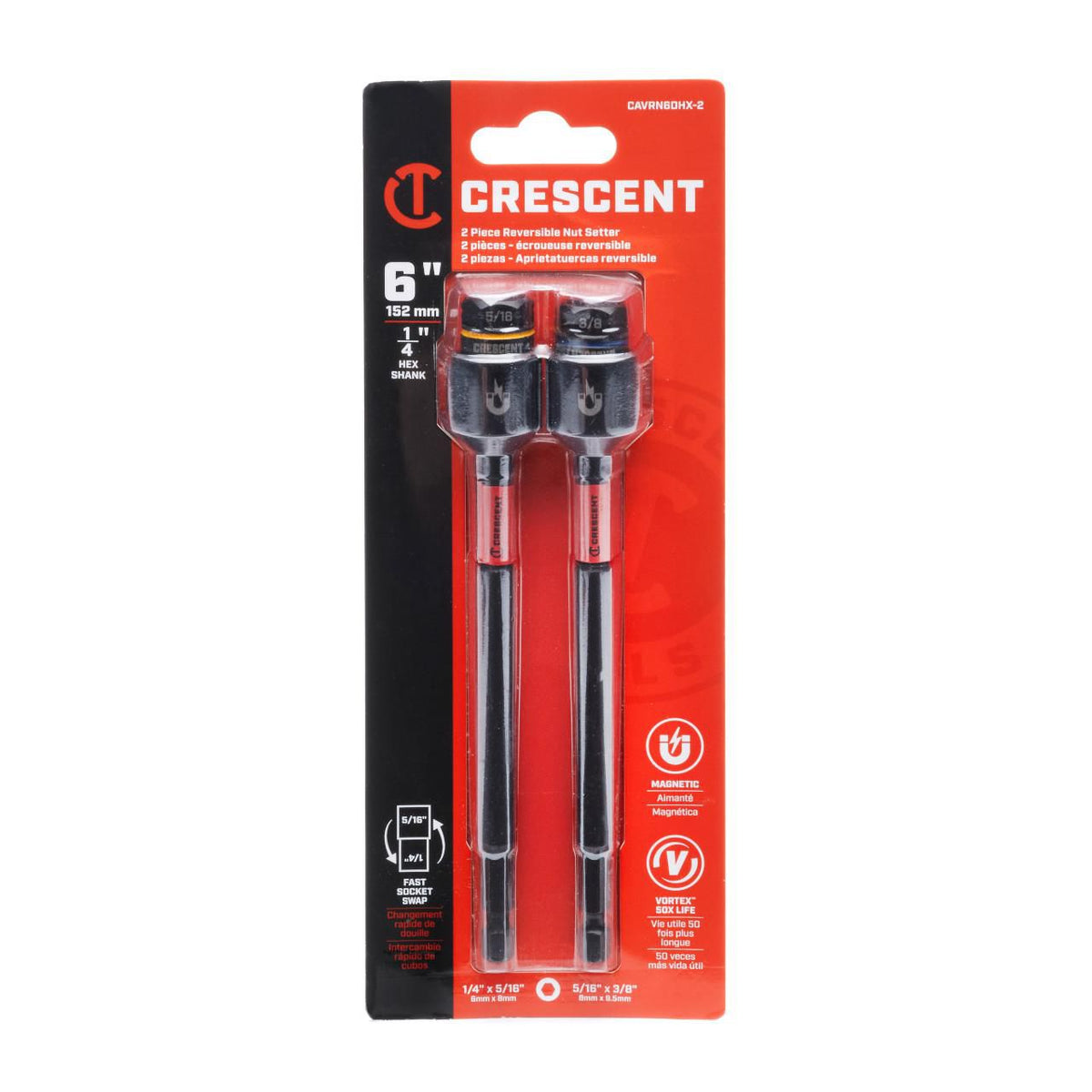 Crescent CAVRN6DHX-2 2 Piece 6" Reversible Nutsetter Set