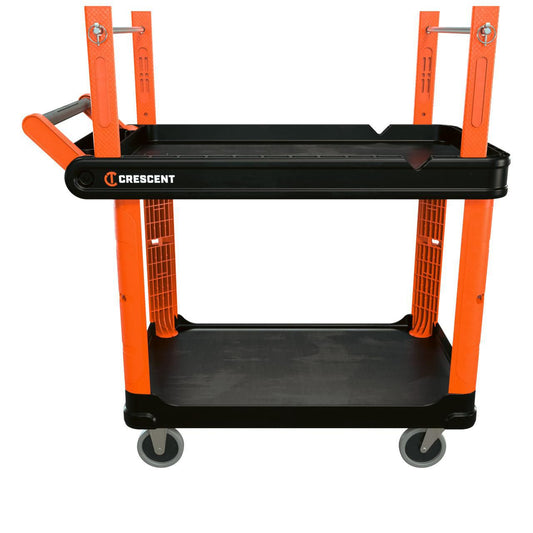 Crescent IUC2SCBM-RCPR RAILWORKS 2 Shelf Industrial Utility Cart with 5" Hard Casters and Wire Spool Holders