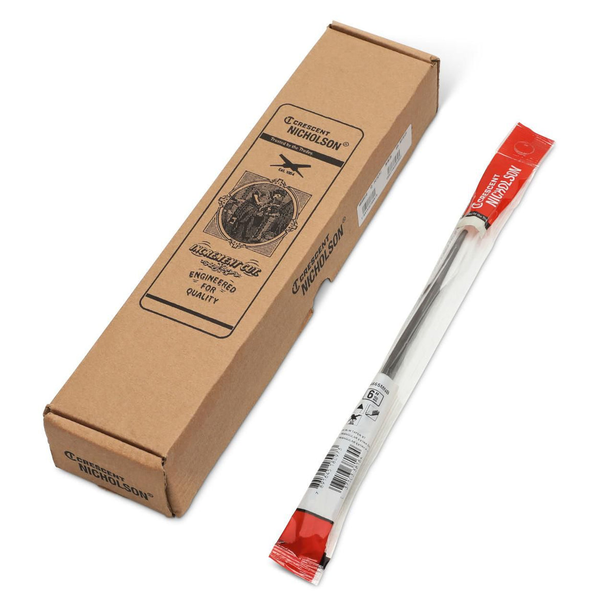 Nicholson 14665MNB 6" Triangular Single Cut Extra Slim Taper File - Boxed