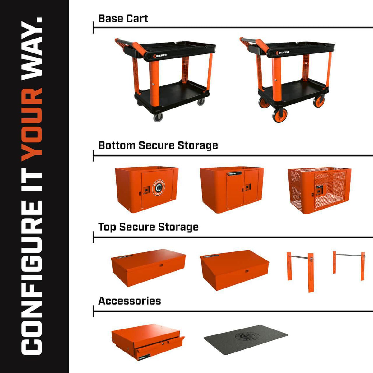 Crescent IUCPWCRM RAILWORKS Top Shelf Lockable Angled Workstation