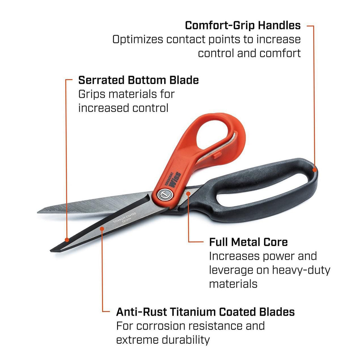 Wiss CW10TM 10" Heavy-Duty Titanium Coated Tradesman Shears