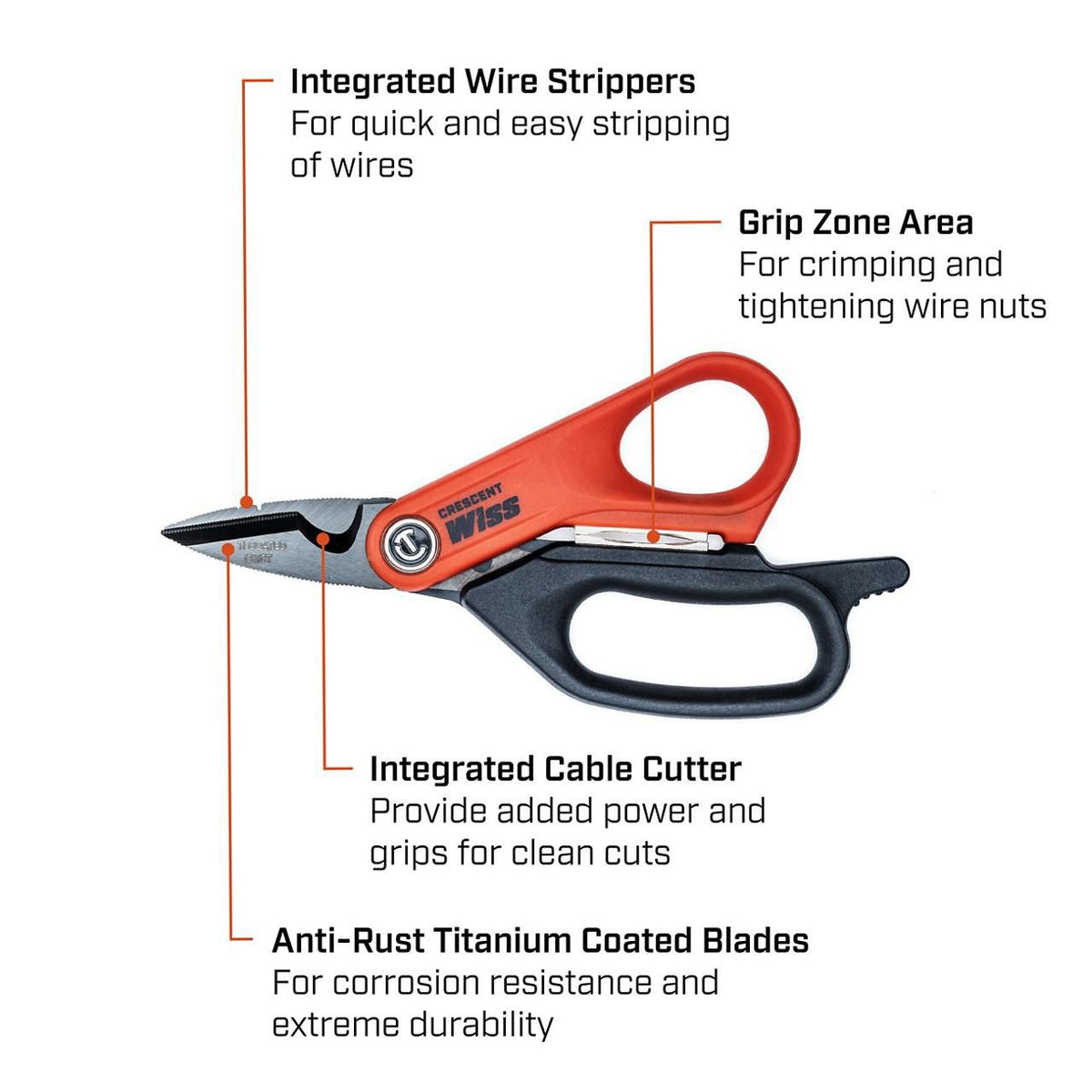 Wiss CW5T 6" Electrician's Data Shears