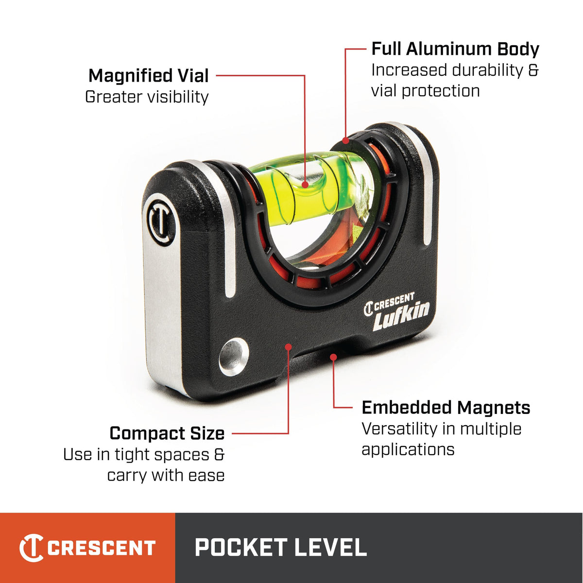 Lufkin LPL1000-02 Magnetic Pocket Level
