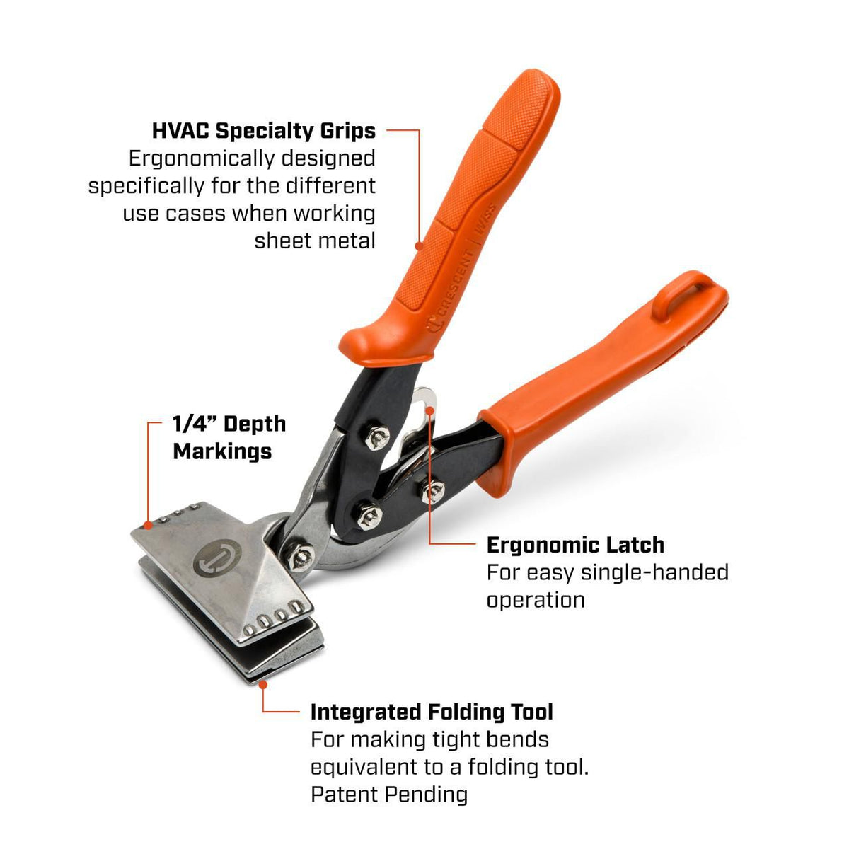 Wiss WS6N 6" Straight Hand Seamer with Integrated Folding Tool