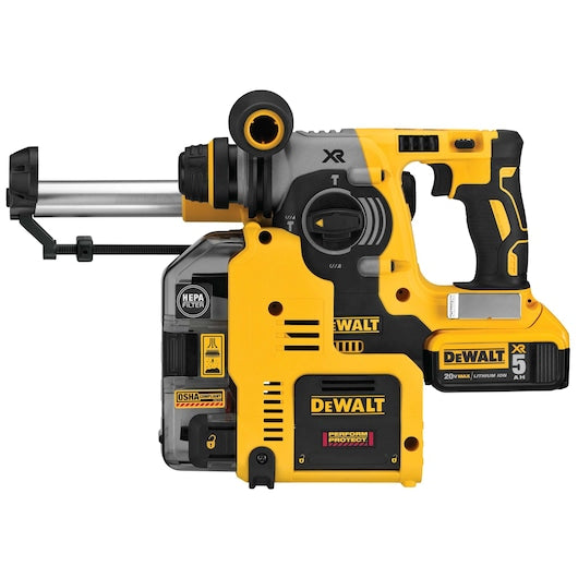 Dewalt DCH273P2DHO 20V Max* Xr® Brushless 1" L-Shape Sds Plus Rotary Hammer Kit With On Board Dust Extractor