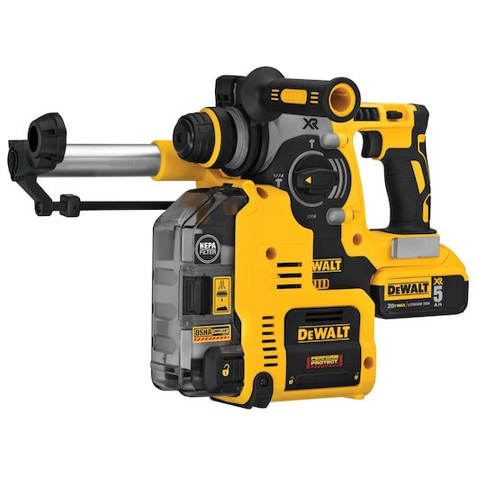 Dewalt DCH273P2DHO 20V Max* Xr® Brushless 1" L-Shape Sds Plus Rotary Hammer Kit With On Board Dust Extractor