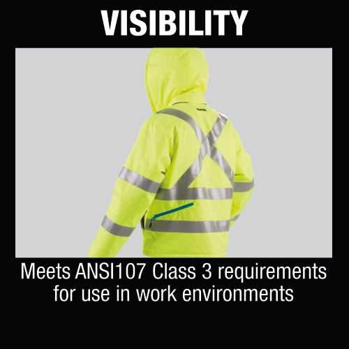 Makita DCJ206Z2XL 18V LXT® Lithium‑Ion Cordless High Visibility Heated Jacket, Jacket Only (2XL)