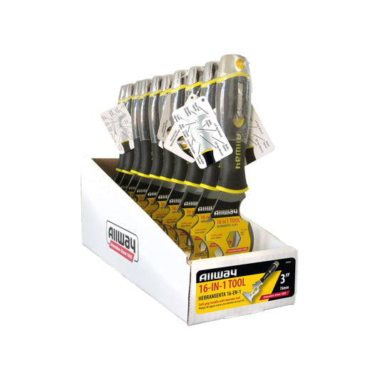 Allway DSXG16-DSP 10-Piece 16-in-1 Soft Grip Painter"™s Multi Tool Display