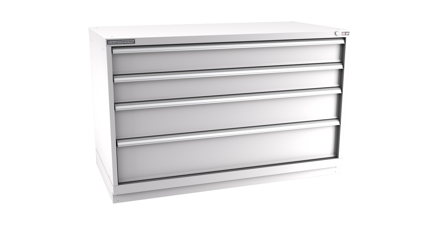 Champion Tool Storage DW1500-0401-ILC-FTB-LG 4-Drawer Standard Depth Modular Cabinet DW0401 | 56-1/2"W x 35-7/8"H x 28-1/2"D, Light Gray