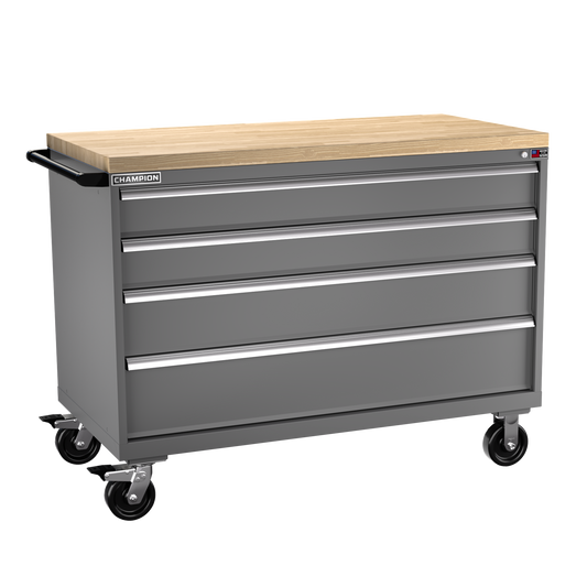 Champion Tool Storage DW1500-0401ILC-MB8-BBT-DG 4-Drawer Standard Depth Mobile Modular Cabinet DW0401ILC | 56-1/2"W x 43-1/4"H x 28-1/2"D, Dark Gray