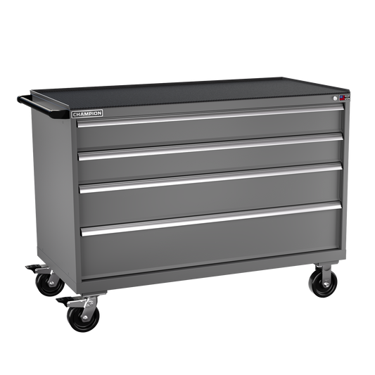 Champion Tool Storage DW1500-0401ILC-MB8-RT-DG 4-Drawer Standard Depth Mobile Modular Cabinet DW0401ILC | 56-1/2"W x 42-1/4"H x 28-1/2"D, Dark Gray