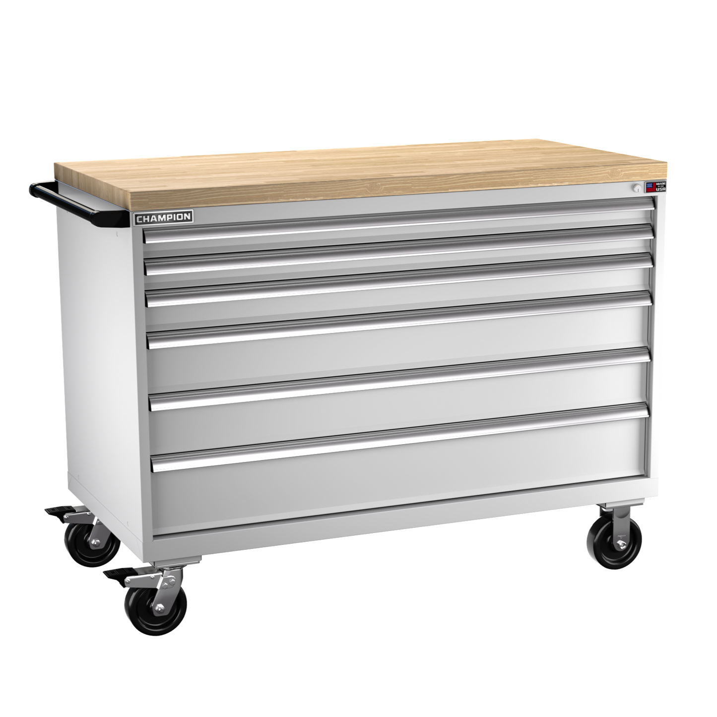 Champion Tool Storage DW1500-0601IL-MB8-BBT-LG 6-Drawer Standard Depth Mobile Modular Cabinet DW0601IL | 56-1/2"W x 43-1/4"H x 28-1/2"D, Light Gray
