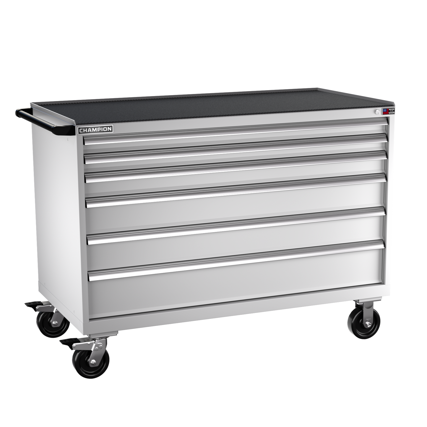 Champion Tool Storage DW1500-0601IL-MB8-RT-LG 6-Drawer Standard Depth Mobile Modular Cabinet DW0601IL | 56-1/2"W x 42-1/4"H x 28-1/2"D, Light Gray