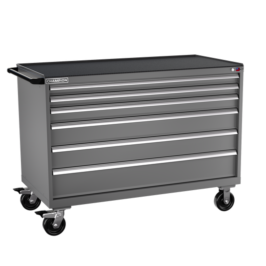 Champion Tool Storage DW1500-0601ILC-MB8-RT-DG 6-Drawer Standard Depth Mobile Modular Cabinet DW0601ILC | 56-1/2"W x 42-1/4"H x 28-1/2"D, Dark Gray
