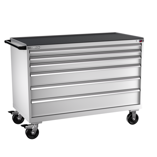 Champion Tool Storage DW1500-0601ILC-MB8-RT-LG 6-Drawer Standard Depth Mobile Modular Cabinet DW0601ILC | 56-1/2"W x 42-1/4"H x 28-1/2"D, Light Gray