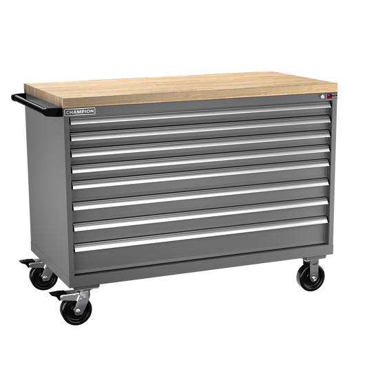 Champion Tool Storage DW1500-0801IL-MB8-BBT-DG 8-Drawer Standard Depth Mobile Modular Cabinet DW0801IL | 56-1/2"W x 43-1/4"H x 28-1/2"D, Dark Gray