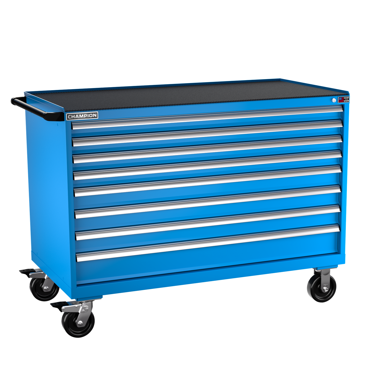 Champion Tool Storage DW1500-0801ILC-MB8-RT-BB 8-Drawer Standard Depth Mobile Modular Cabinet DW0801ILC | 56-1/2"W x 42-1/4"H x 28-1/2"D, Bright Blue
